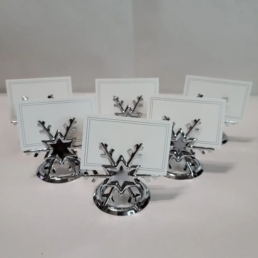 Pier 1 Imports Silver-Tone Six Snowflakes Place Card Holders